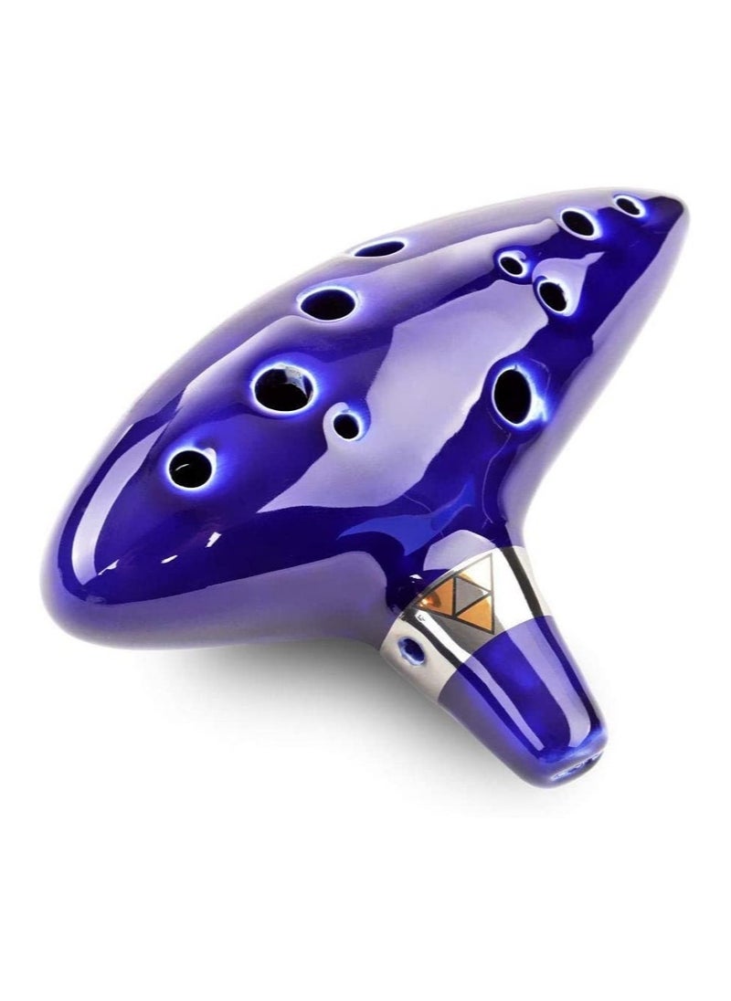 Captaintech - 1X Blue 12 Holes Ocarina Ceramic Alto C Legend of Zelda Zelda Ocarina Flute - Image 1