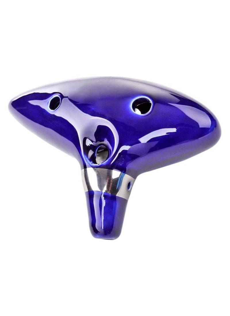 Captaintech - 1X Blue 12 Holes Ocarina Ceramic Alto C Legend of Zelda Zelda Ocarina Flute - Image 1