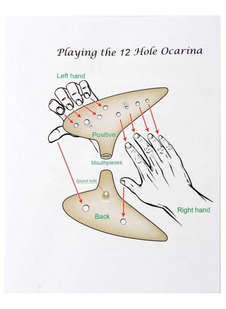 Captaintech - 1X Blue 12 Holes Ocarina Ceramic Alto C Legend of Zelda Zelda Ocarina Flute - Image 1