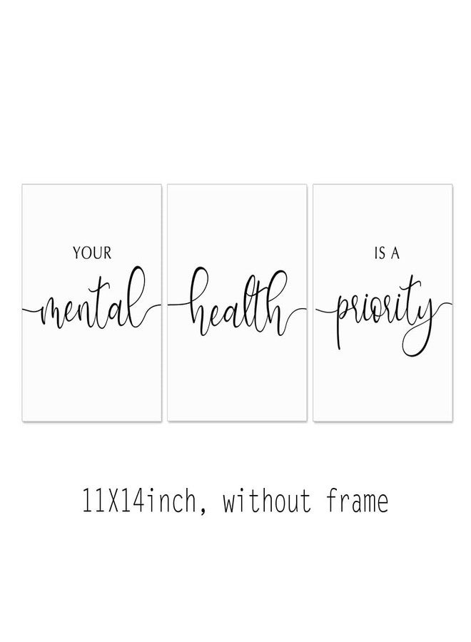 ZEARPT Your Mental Health Is A Priority Home Wall Decor Therapy Room Decor Therapist Office Wall Art Mental Health Art Self Care Therapy Wall Art UNFRAMED (11x14 inch) - Image 2