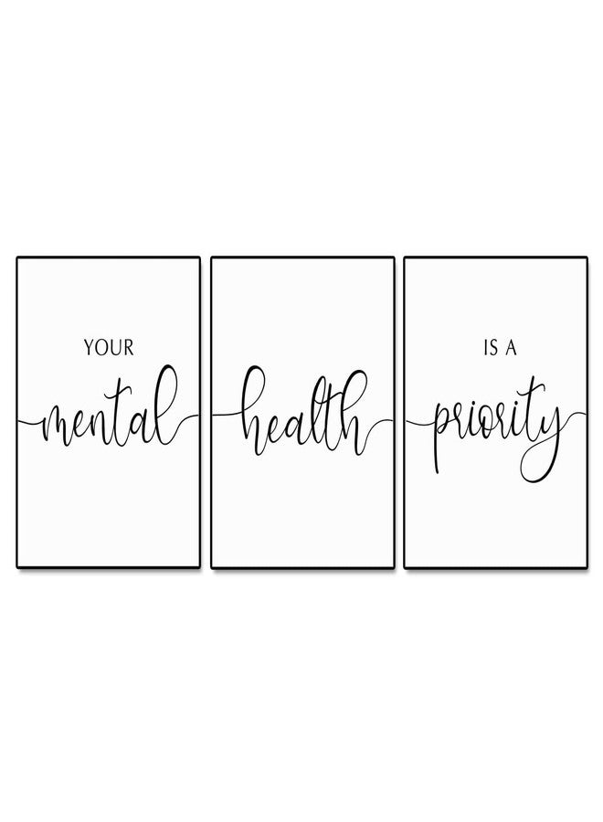 ZEARPT Your Mental Health Is A Priority Home Wall Decor Therapy Room Decor Therapist Office Wall Art Mental Health Art Self Care Therapy Wall Art UNFRAMED (11x14 inch) - Image 1