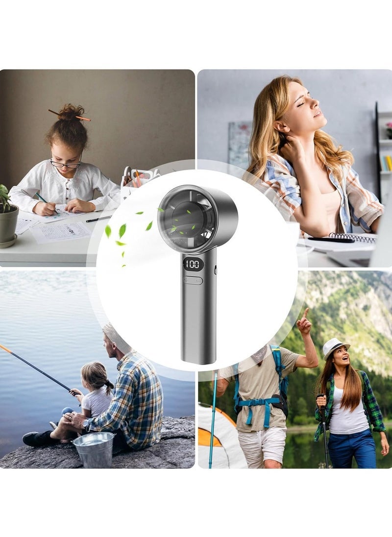 ELTRAZONE Personal Fan Handheld - Personal Small Hand Fan with Adjustable Speeds | LED Display Portable Fan for Outdoor Indoor, Camping Cooling Fan for Kids Girls Women (Multicolour) - Image 4
