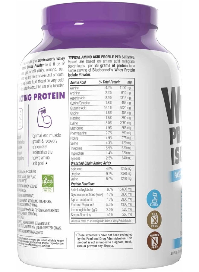 Whey Protein Isolate Vanilla Powder, 2 Lb