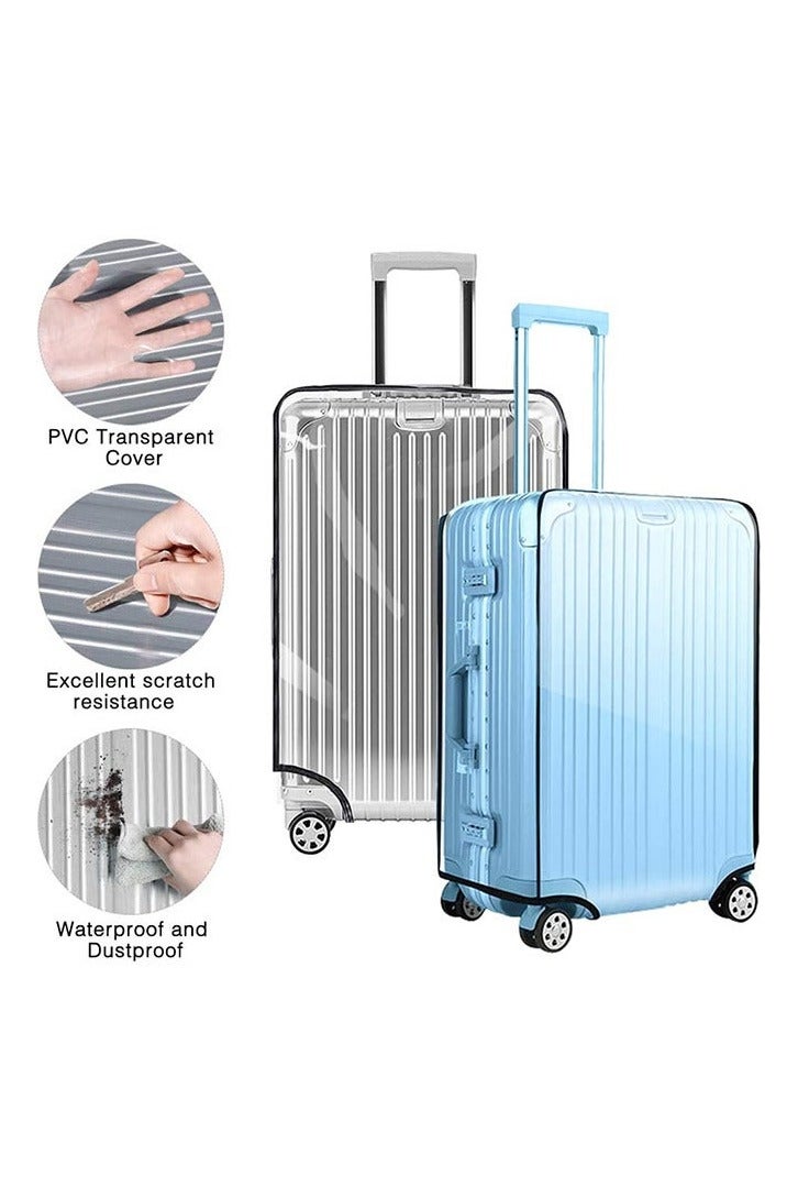 【20/24/28 بوصة】 مجموعة غطاء الأمتعة الشفافة - 3 أحجام متوفرة｜0.3 مم معزز PVC مقاوم للماء ومقاوم للخدش｜يتضمن علامة الأمتعة الصديقة للبيئة - Image 5