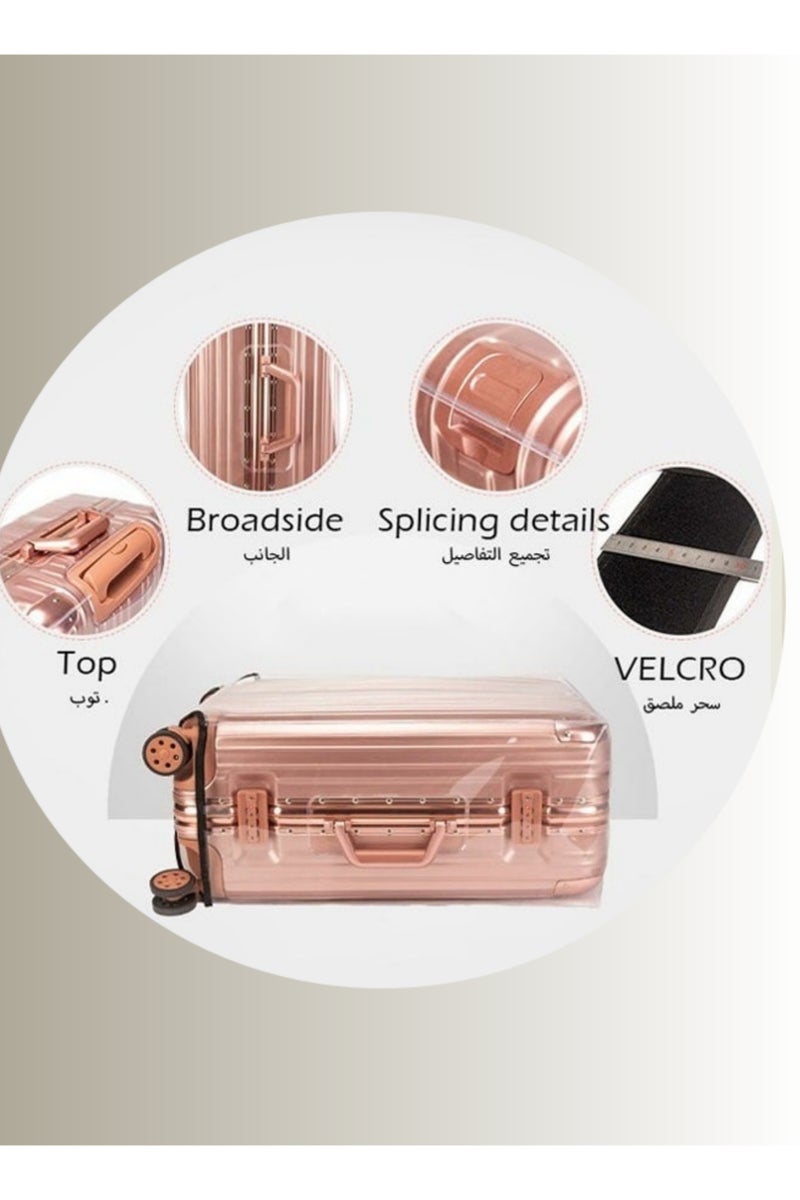 【20/24/28 بوصة】 مجموعة غطاء الأمتعة الشفافة - 3 أحجام متوفرة｜0.3 مم معزز PVC مقاوم للماء ومقاوم للخدش｜يتضمن علامة الأمتعة الصديقة للبيئة - Image 3