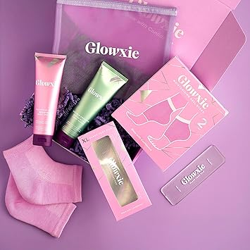 Glowxie Glowxie Full Glow Set Complete Home Pedicure Foot Care Set Features 1x Glass Foot File 1x Foot Scrub 150ml 1x Salicylic Acid Moisturising Foot Cream 150ml 2x Cracked Heel Gel Socks - Image 2