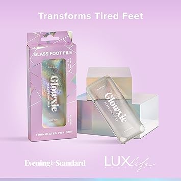 Glowxie Glowxie Full Glow Set Complete Home Pedicure Foot Care Set Features 1x Glass Foot File 1x Foot Scrub 150ml 1x Salicylic Acid Moisturising Foot Cream 150ml 2x Cracked Heel Gel Socks - Image 3