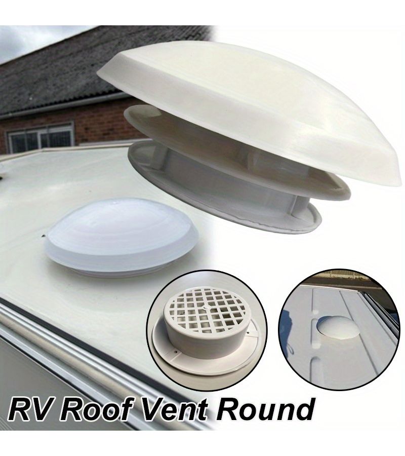 White Plastic Round Mushroom Roof Vent For Caravan Motorhome Camper - Image 2