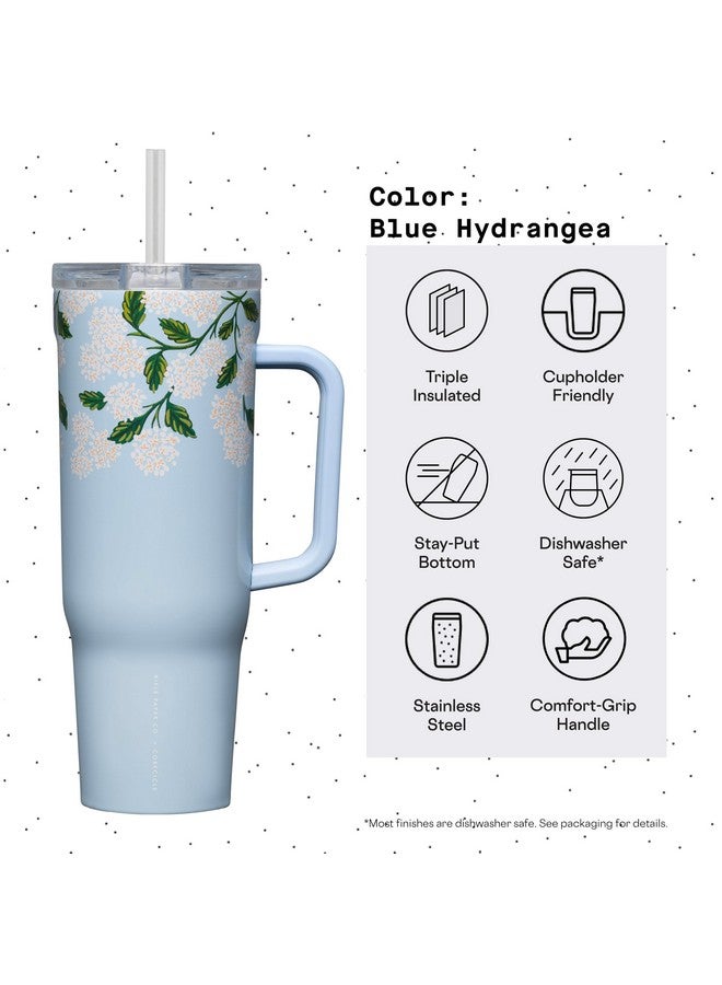 CORKCICLE إكس رايفل بيبر كو. كوب معزول مع مقبض وقشة، لون أزرق لامع، 40 أونصة - زجاجة ماء قابلة لإعادة الاستخدام تحافظ على المشروبات باردة لمدة 20 ساعة، ساخنة لمدة 9 ساعات - مناسبة لحامل الأكواب، مقاومة للتسرب - Image 4