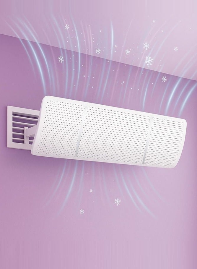 BELLSBERRY درع الرياح لمكيف الهواء المنفصل – دليل تدفق الهواء القابل للتعديل المركزي، درع مكيف هواء تلسكوبي (90x27 سم) - Image 1