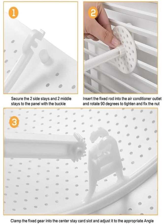 BELLSBERRY درع الرياح لمكيف الهواء المنفصل – دليل تدفق الهواء القابل للتعديل المركزي، درع مكيف هواء تلسكوبي (90x27 سم) - Image 2