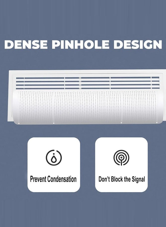 BELLSBERRY درع الرياح لمكيف الهواء المنفصل – دليل تدفق الهواء القابل للتعديل المركزي، درع مكيف هواء تلسكوبي (90x27 سم) - Image 4