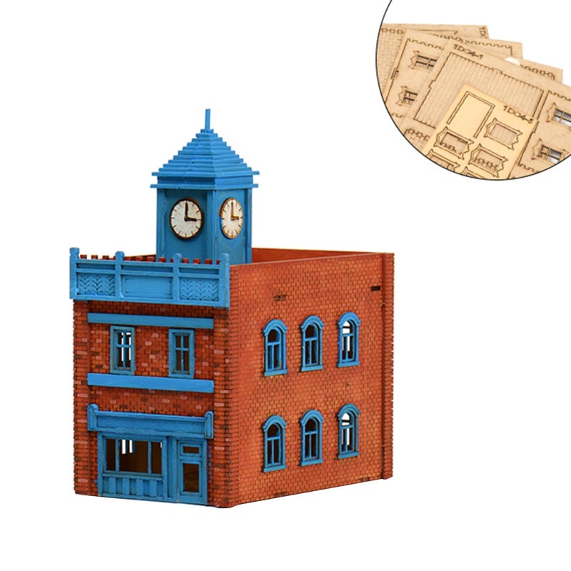 1 72 مقياس العمارة الخشبية DIY بناء 3D لغز نموذج طقم للكبار - Image 5