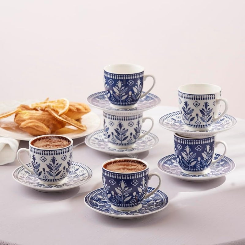 Karaca Peyker Coffee Mug Set for 6 People, 85 ml - Style for Perfect Coffee - Image 1