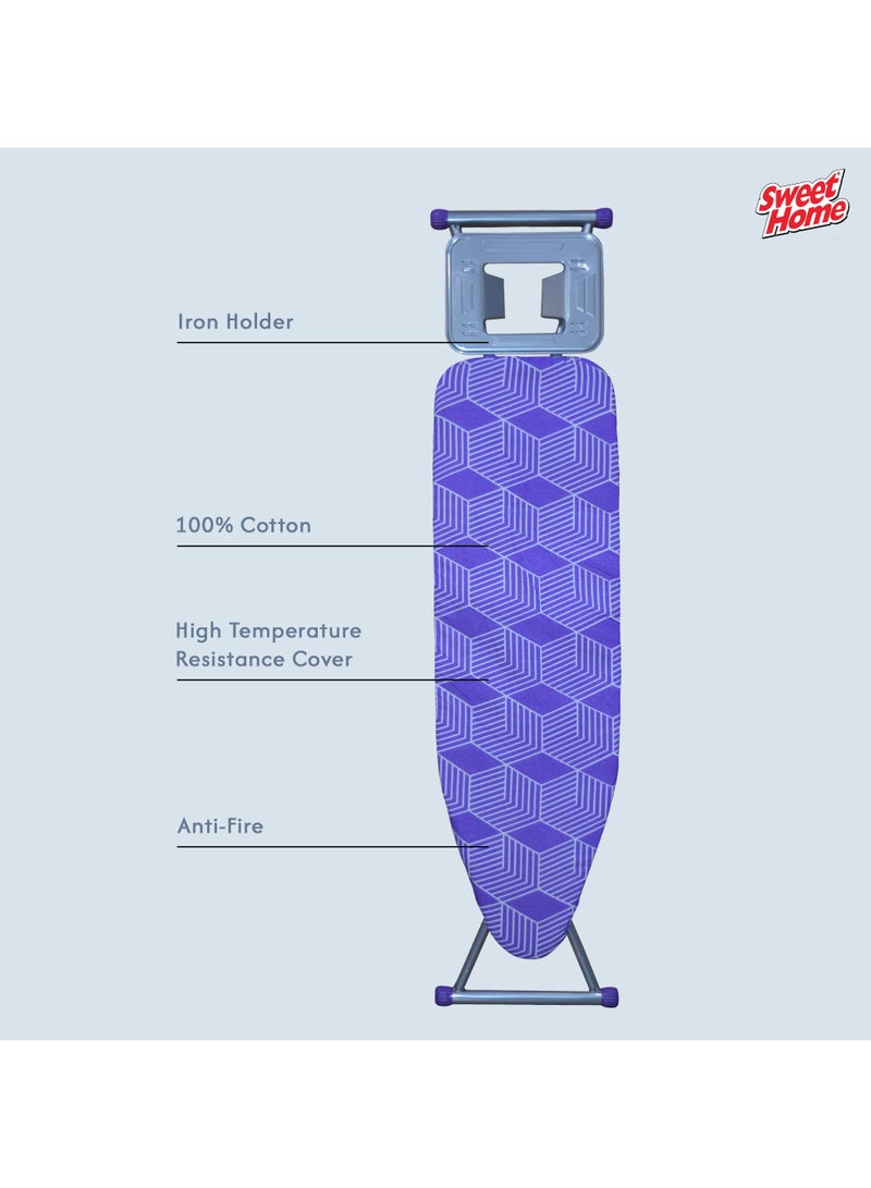 Sweet Home Ironing Board with Adjustable Height Mechanism Heat Resistant Foldable Ironing Board Cotton Cover Freestanding Heavy-Duty Non Slip Legs for Home, Laundry Room or Dormitory Use - Image 4