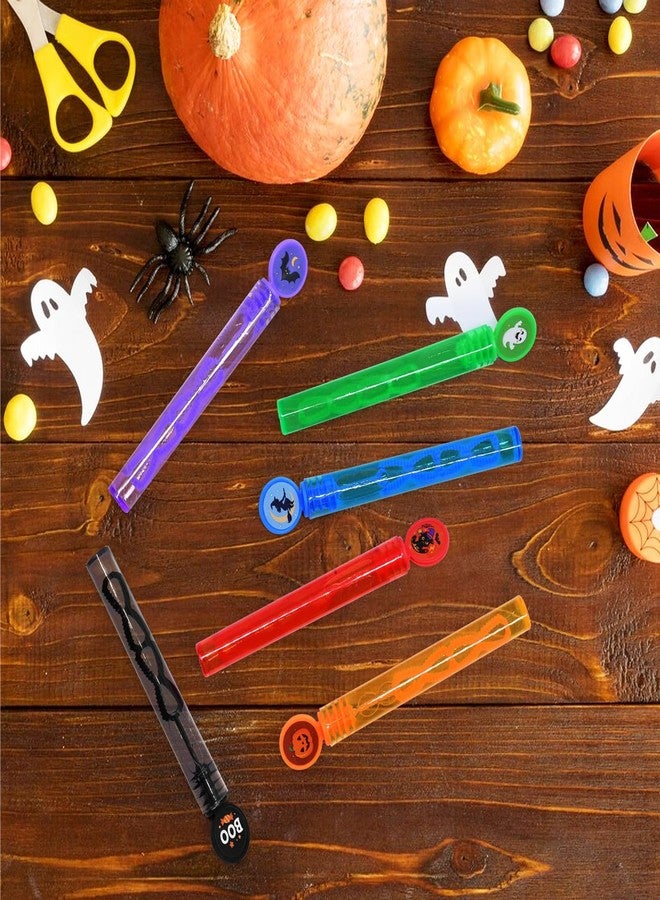 JGCWorker 32 Pack Halloween Bubble Wands for Kids Party Favors - Assorted Spooky Designs with Pumpkin, Bat, Boo, Cat, Witch and Ghost Tops, Bulk Bubbles for Trick-or-Treat Goodie Bags, Outdoor Fun, Party Favors - Image 4