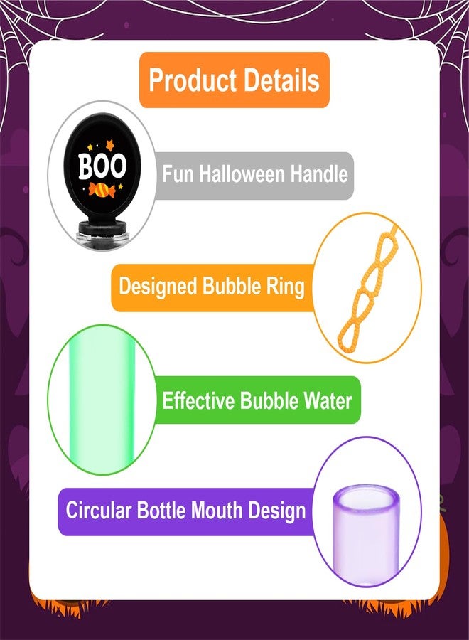 JGCWorker 32 Pack Halloween Bubble Wands for Kids Party Favors - Assorted Spooky Designs with Pumpkin, Bat, Boo, Cat, Witch and Ghost Tops, Bulk Bubbles for Trick-or-Treat Goodie Bags, Outdoor Fun, Party Favors - Image 3