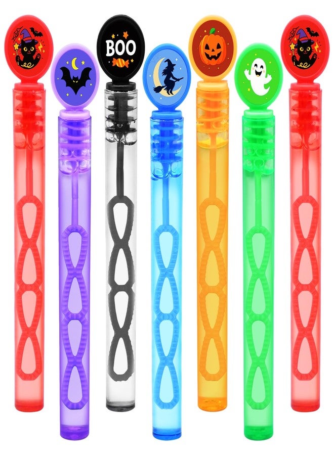 JGCWorker 32 Pack Halloween Bubble Wands for Kids Party Favors - Assorted Spooky Designs with Pumpkin, Bat, Boo, Cat, Witch and Ghost Tops, Bulk Bubbles for Trick-or-Treat Goodie Bags, Outdoor Fun, Party Favors - Image 1