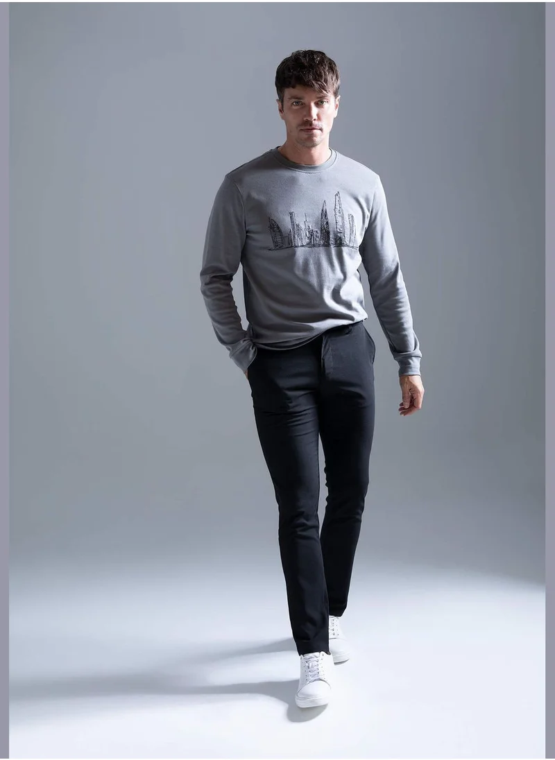 ديفاكتو Regular Hem Tailored Fit Woven Bottom Trousers