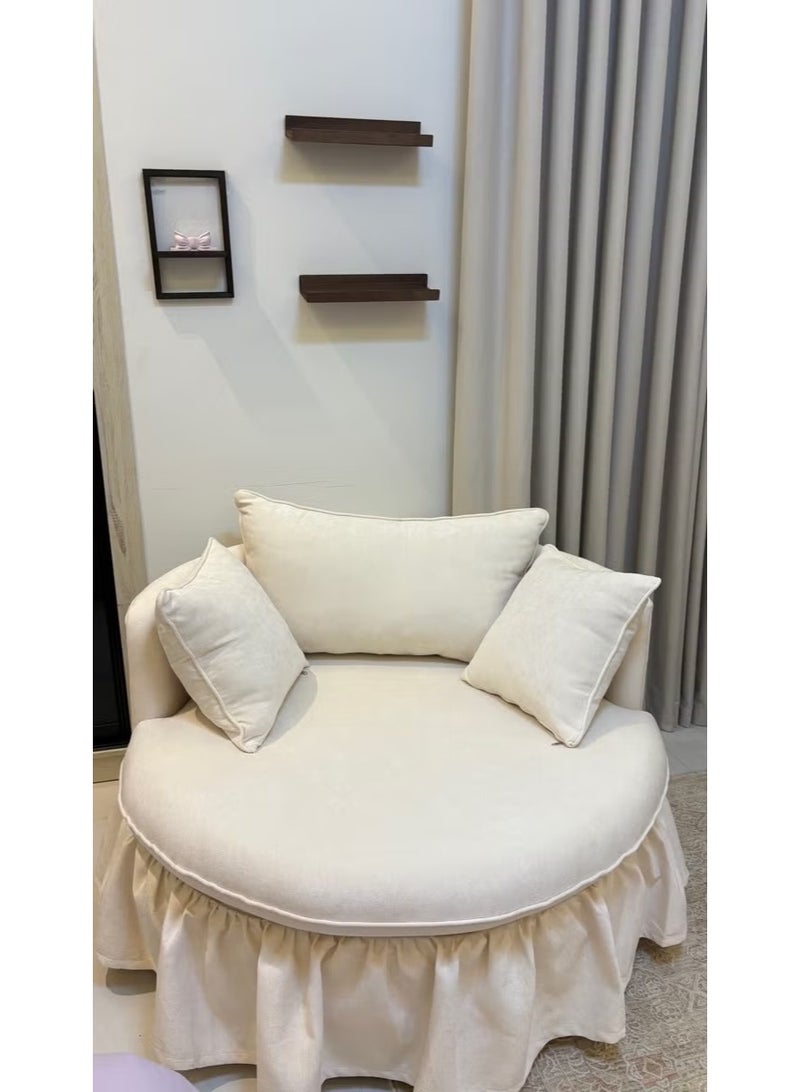 كرسي لاونج مودرن, دائري الخشب سويدي - Image 2