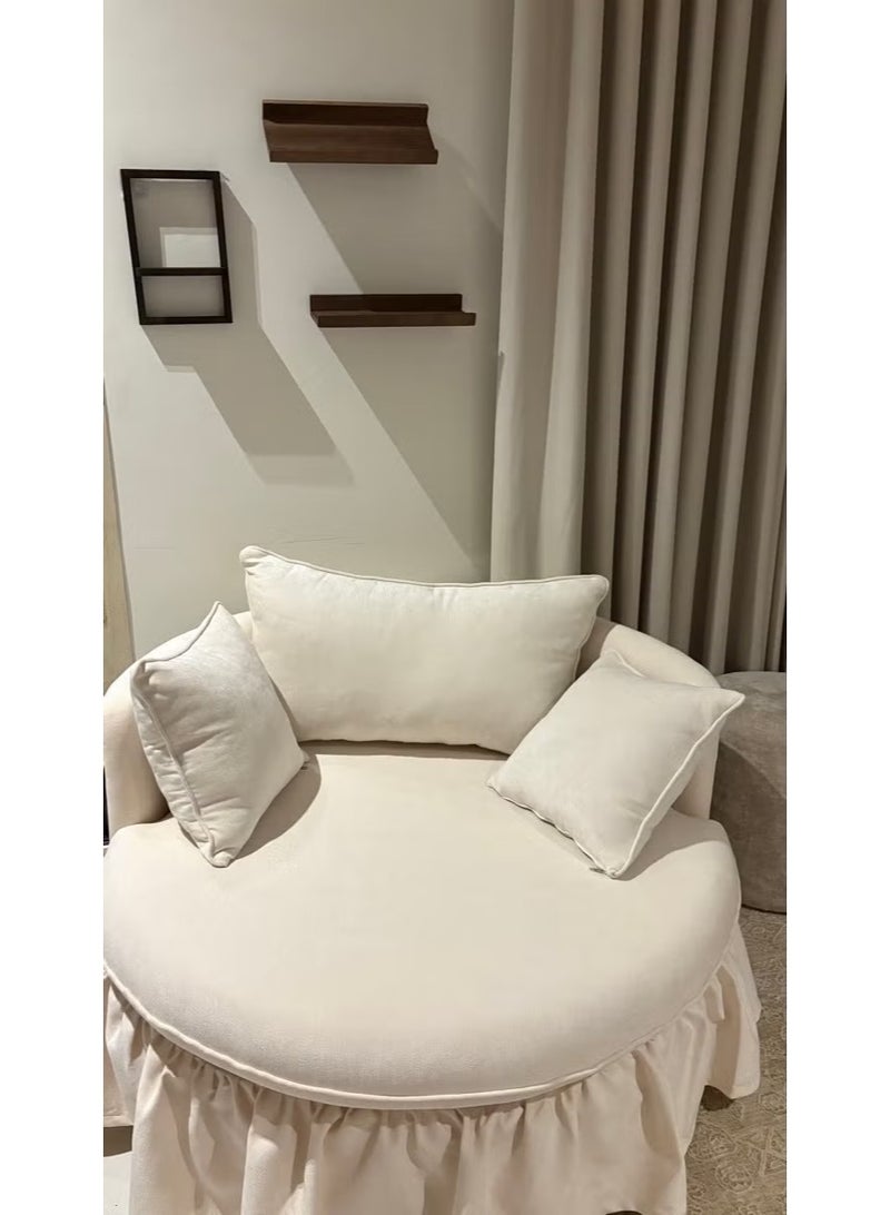 كرسي لاونج مودرن, دائري الخشب سويدي - Image 3