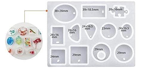 Brijsun Innovations Silicone Pendant Mould for Resin Casting -12 Shapes | DIY Craft Molds for Keychains, Jewelry, Earrings, Keyring Making | Flexible, Durable, Easy Release Resin Moulds for Epoxy Art - Image 3