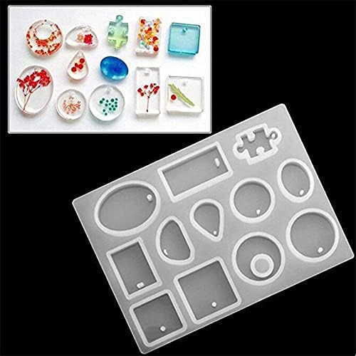Brijsun Innovations Silicone Pendant Mould for Resin Casting -12 Shapes | DIY Craft Molds for Keychains, Jewelry, Earrings, Keyring Making | Flexible, Durable, Easy Release Resin Moulds for Epoxy Art - Image 2