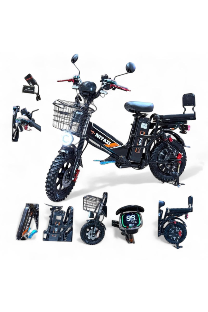 Electric bicycle and scooter 60 volts with two batteries totaling 32 amps wide tire