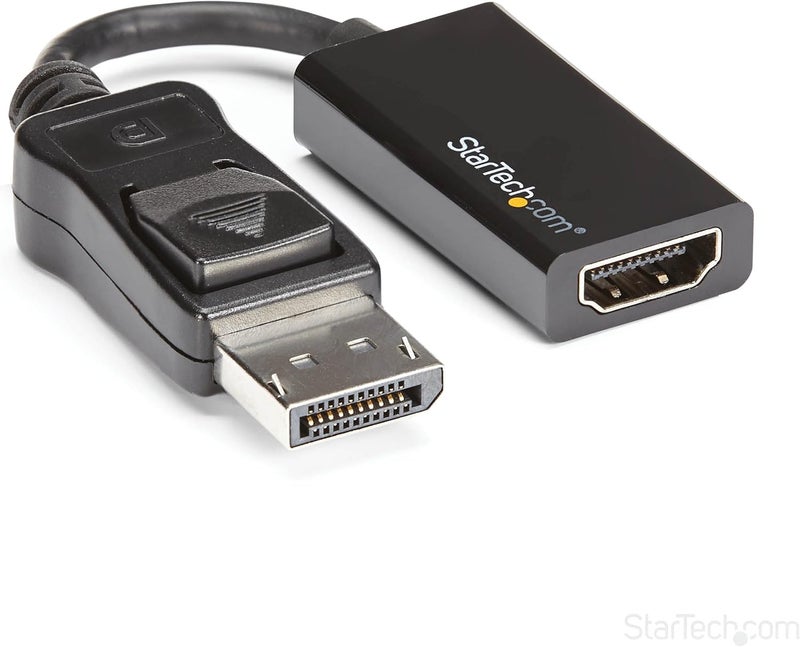 Star Tech .com DisplayPort to HDMI Adapter - 4K 60Hz Active DP 1.4 to HDMI 2.0 Video Converter - DP to HDMI Monitor/TV/Display Cable Adapter Dongle - Latching DP Connector (DP2HD4K60S), Black - Image 1