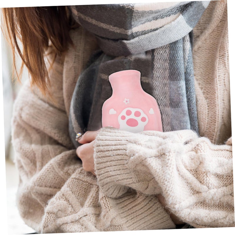 Fleece Covered Portable Hot Water Bottle for Hand and Body Warmth Winter Relief - Image 3