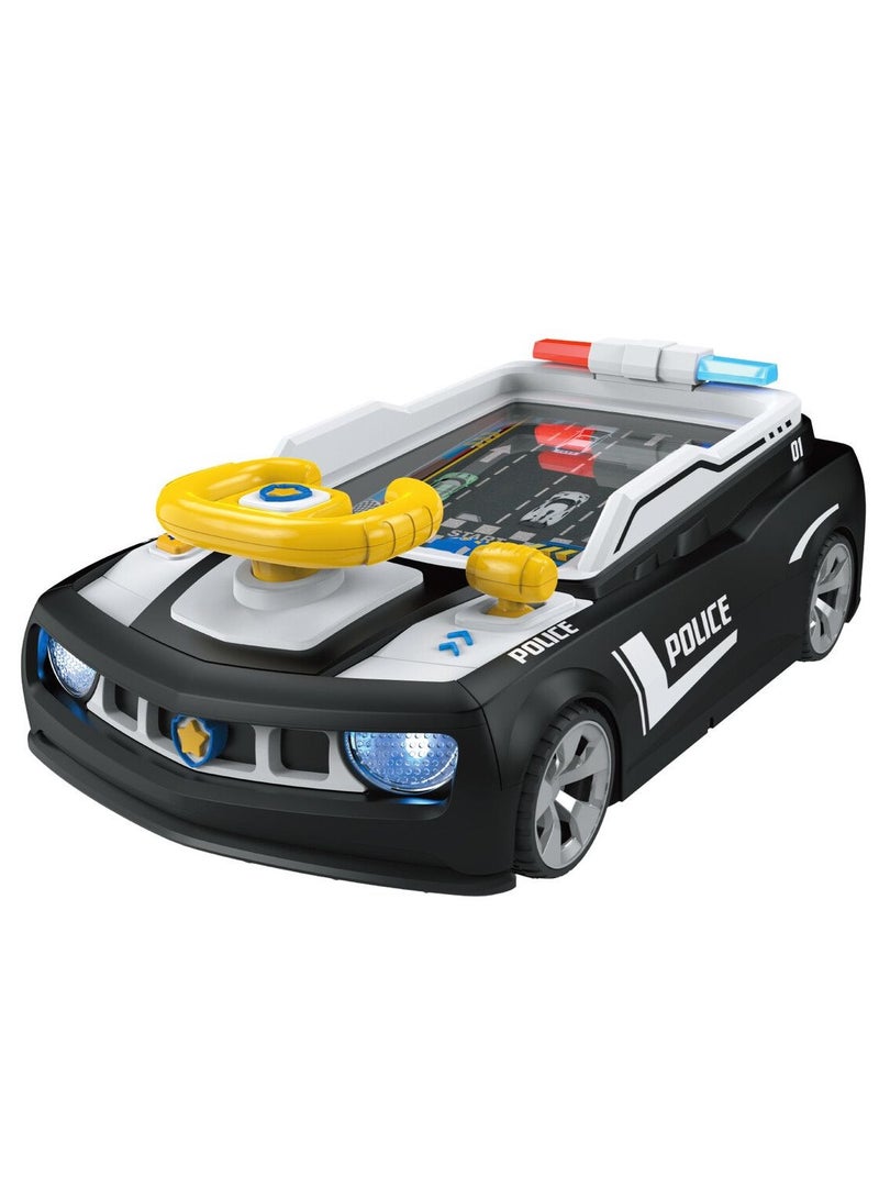 Kids Steering Wheel Toy, Police Car Model, Driving Racing Toy, Children's Vehicle, Adventure, Education, Multi-color Sound Simulation  - Image 1