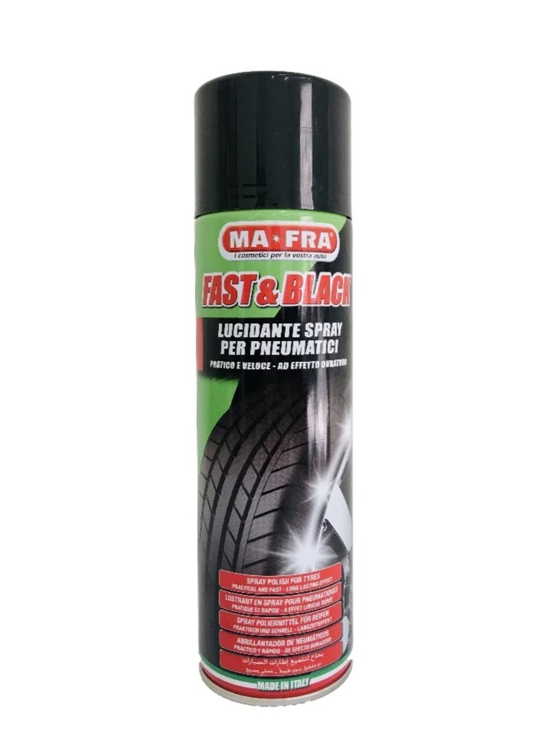 Fast & Black tire shine spray for car care, 500 ml