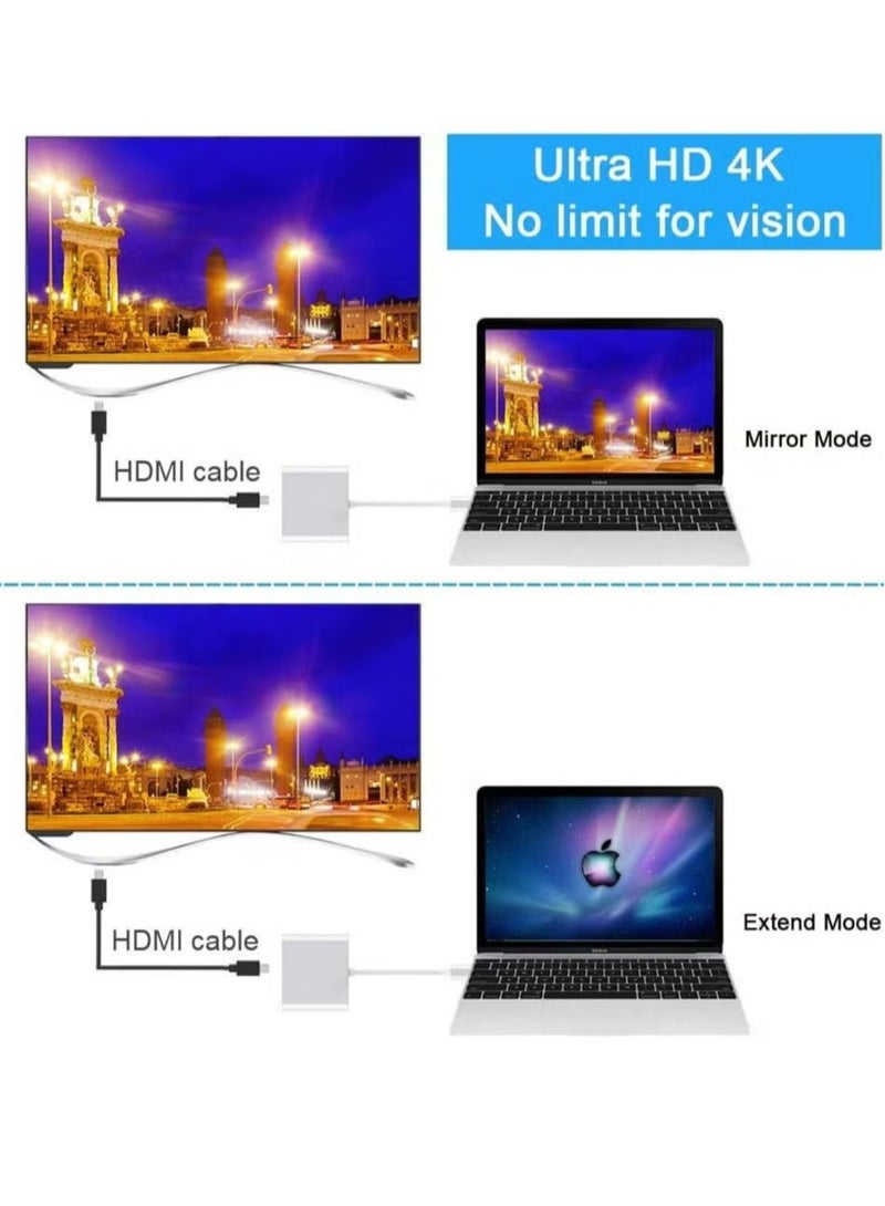 ELTRAZONE 3-in-1 USB C to HDMI Multiport Adapter – Type-C Hub with Thunderbolt 3 to 4K HDMI Output, USB 3.0 Port & PD Quick Charging Port | Digital AV Adapter for MacBook Pro, MacBook Air, Android Devices, Projectors & Monitors - Image 1