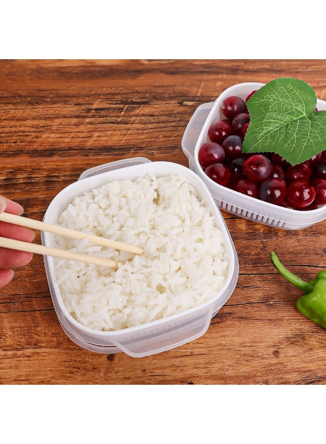 Microwave Safe Rice Storage Box, Reusable Meal Prep Container, Food Grade PP Portable Takeaway Lunch Box - Image 4