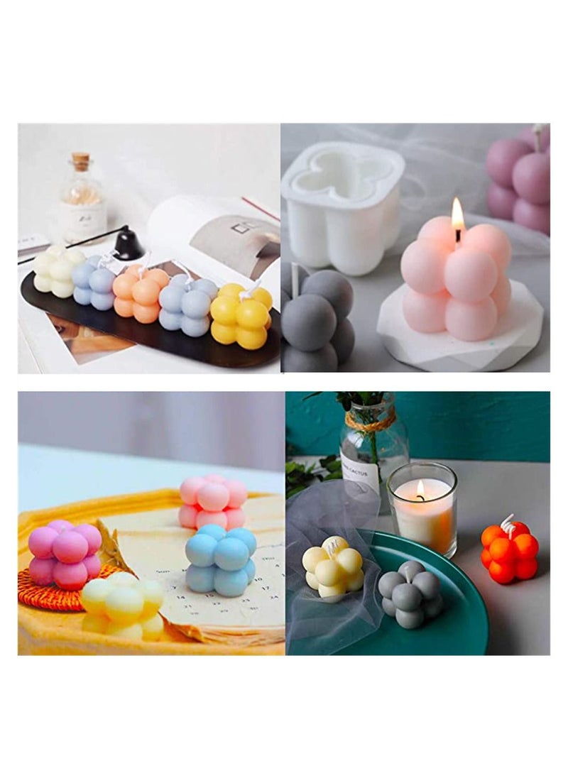SYOSI - Silicone Candle Moulds, SYOSI 3D Cube of Multiple Balls Fondant Mould, Candle Wick Holders for Candle and Soap Making, for Baking and Cake Mousse Ice Cream, for Aromatherapy Plaster Making - Image 1