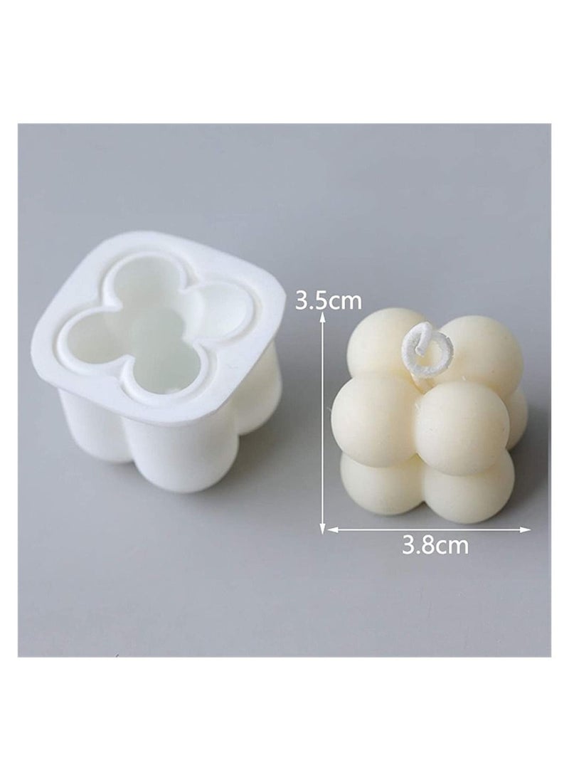 SYOSI - Silicone Candle Moulds, SYOSI 3D Cube of Multiple Balls Fondant Mould, Candle Wick Holders for Candle and Soap Making, for Baking and Cake Mousse Ice Cream, for Aromatherapy Plaster Making - Image 1