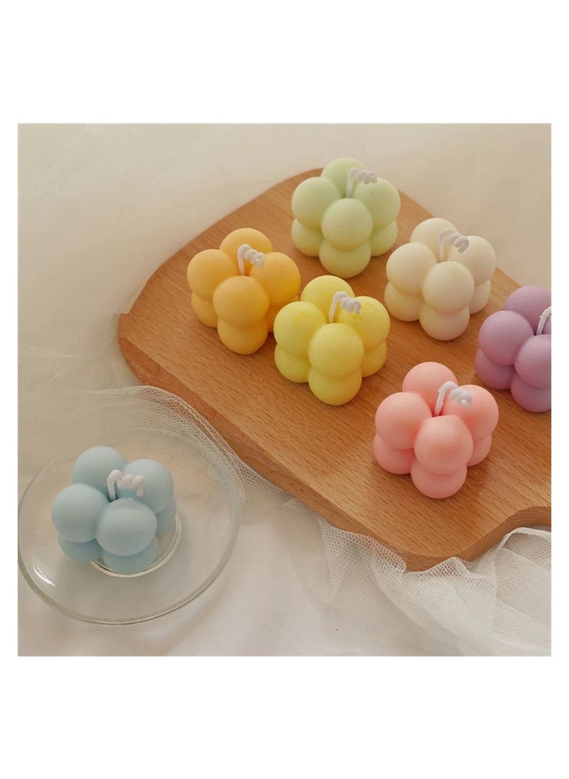 SYOSI - Silicone Candle Moulds, SYOSI 3D Cube of Multiple Balls Fondant Mould, Candle Wick Holders for Candle and Soap Making, for Baking and Cake Mousse Ice Cream, for Aromatherapy Plaster Making - Image 1