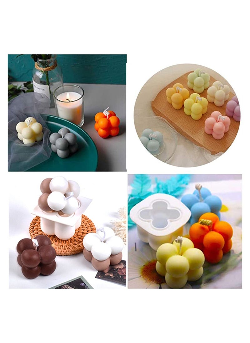 SYOSI - Silicone Candle Moulds, SYOSI 3D Cube of Multiple Balls Fondant Mould, Candle Wick Holders for Candle and Soap Making, for Baking and Cake Mousse Ice Cream, for Aromatherapy Plaster Making - Image 1