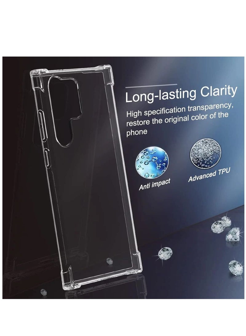 ليدين توسيد ممتص للصدمات من Fusion على جميع الزوايا الأربع متوافق مع جراب Samsung Galaxy S23 Ultra غطاء 5G للنساء والرجال ومصد مقوى شفاف مصمم لهاتف S23 Ultra شفاف - Image 3