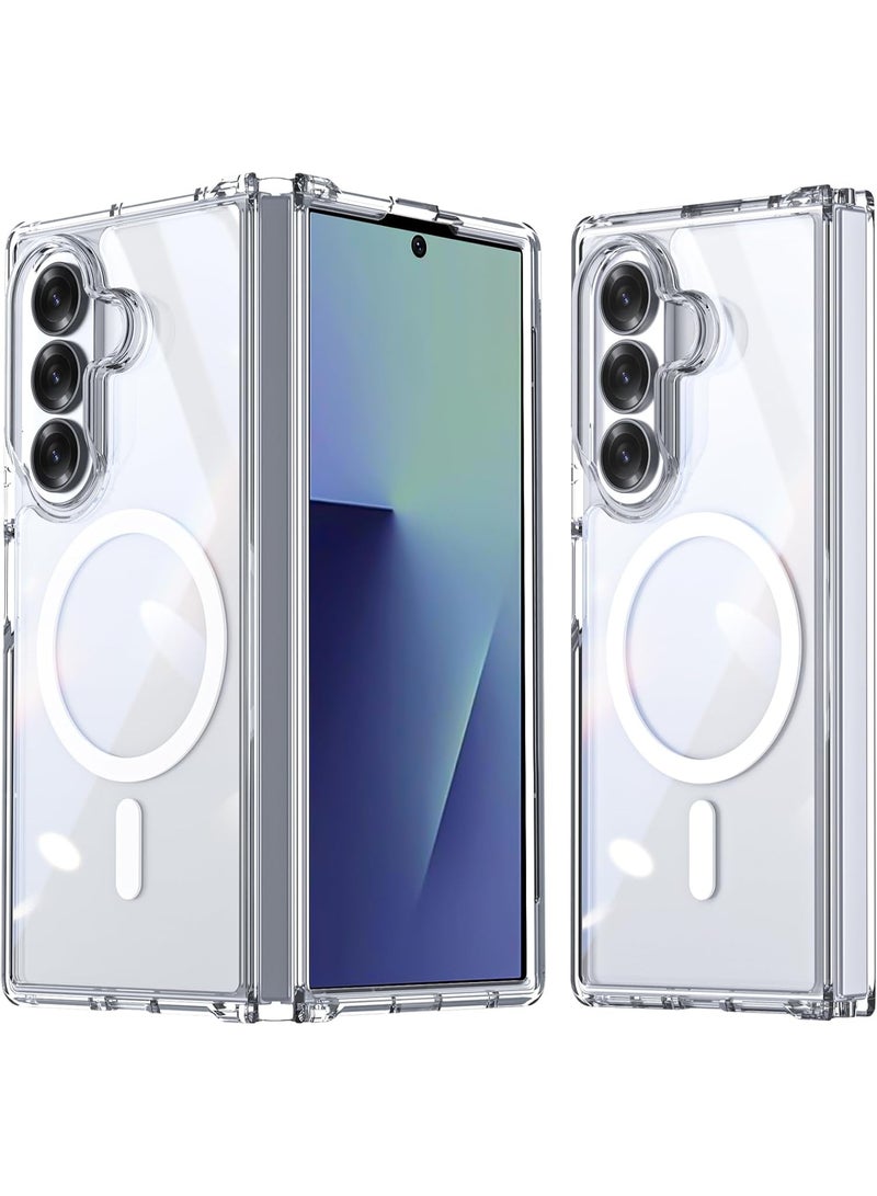 Transparent Case for Samsung Galaxy Z Fold 7 with MagSafe [Anti-Yellowing][Wireless Charging] Ultra Thin Shockproof Full Body Protection Case for Galaxy Z Fold 7-Clear - Image 1