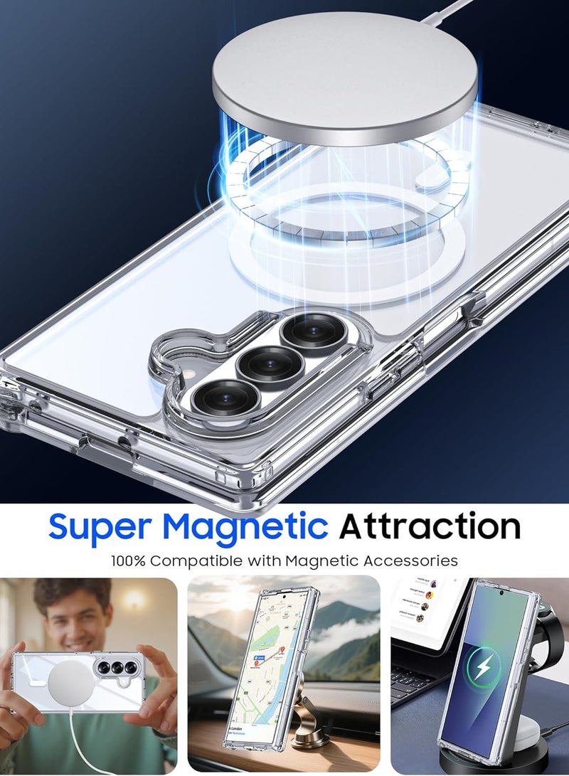 Transparent Case for Samsung Galaxy Z Fold 7 with MagSafe [Anti-Yellowing][Wireless Charging] Ultra Thin Shockproof Full Body Protection Case for Galaxy Z Fold 7-Clear - Image 3