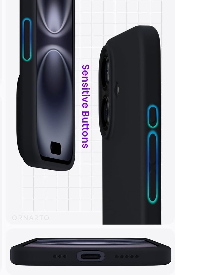 جومو ستور غطاء سيليكون سائل لهاتف iPhone 16 Plus بحجم 6.7 إنش – ناعم الملمس، مقاوم للصدمات والخدوش، غلاف حماية كامل مع بطانة داخلية من الألياف الدقيقة – تصميم أنيق وخفيف الوزن - Image 3