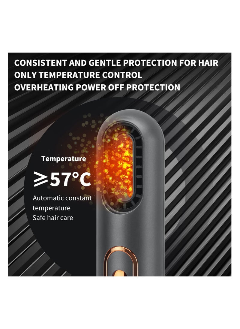 SYOSI - Hair Dryer with Comb Compact Ionic Blowdryer Portable Travel Blow Dryer Thermostatic Quick Dry Hot and Cold Temperature 3 Wind Speed Adjustable (Grey) - Image 1