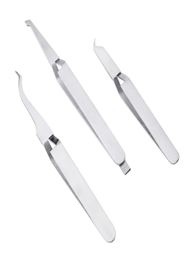 ANNWAH 3 Pieces Dental Reverse Action Tweezers - Orthodontic Bracket Placer Cross Locking Tweezer Dental Buccal Tube Tweezer De Bonding Tweezers - Image 1