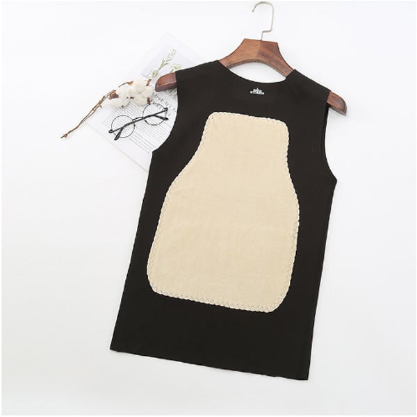 Mens Double-Sided Fleece-Lined Thickened Warmvest Inner Vest Fast-Heating No-Trace Autumn/Winter Thermal Top Navy  - Image 2