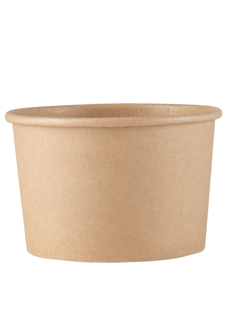 Brown Kraft Paper PE Coated Water & Oil Resistant Salad Bowl with Lid  8Oz - Image 2
