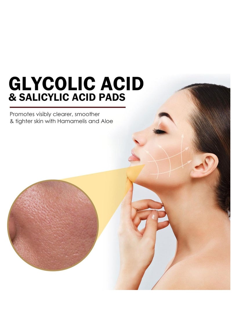 إيلهو 55 قطعة من ضمادات تنظيف الساليسيليك والجليكوليك ، مع حمض الساليسيليك ، حمض الهيالورونيك ، ضمادات تقشير الوجه - علاج حب الشباب ، للتنغيم ، والسيطرة على الشوائب ، والتصبغ ، وتوازن ماء البشرة والزيت - Image 2