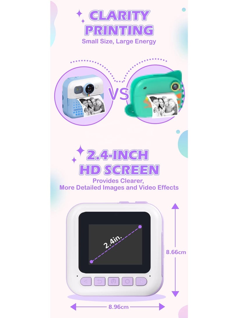 MOCOM CP02 Kids Digital Camera (2.4" Screen) | Thermal Printing HD Photography & Video Recorder - Image 4