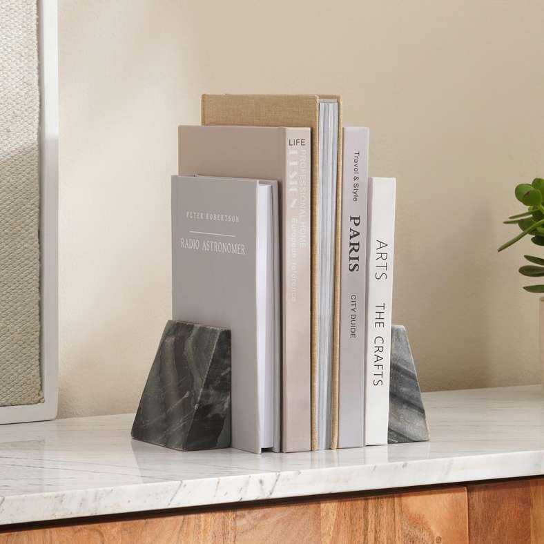 Mison Marble Bookend 10x5x10cm -Grey