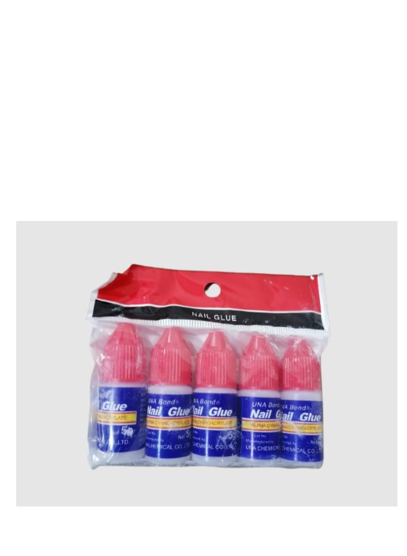 UNA BOND 5-Piece Nail Glue Clear 5 g - Image 1